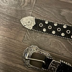 Black and Silver Sparkly Belt